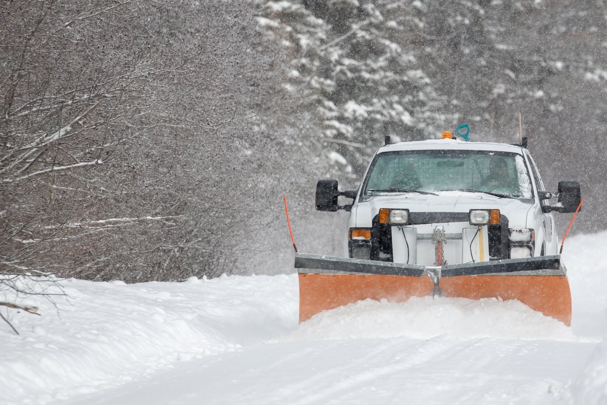 Snow plow truck image