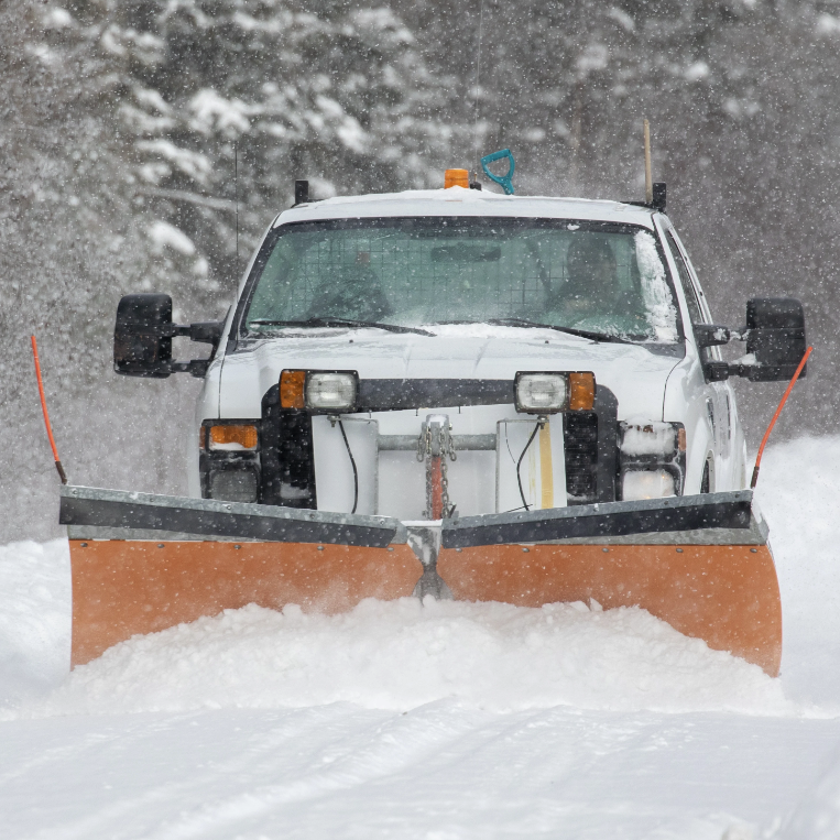 Snow plow weather cleanup
