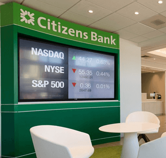 Citizens Bank digital displays Cineplex